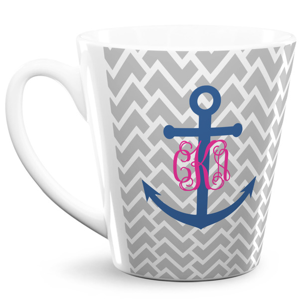 Custom Monogram Anchor 12 Oz Latte Mug