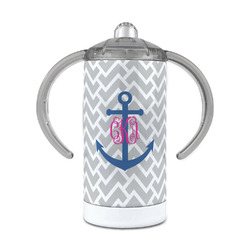 Monogram Anchor 12 oz Stainless Steel Sippy Cup