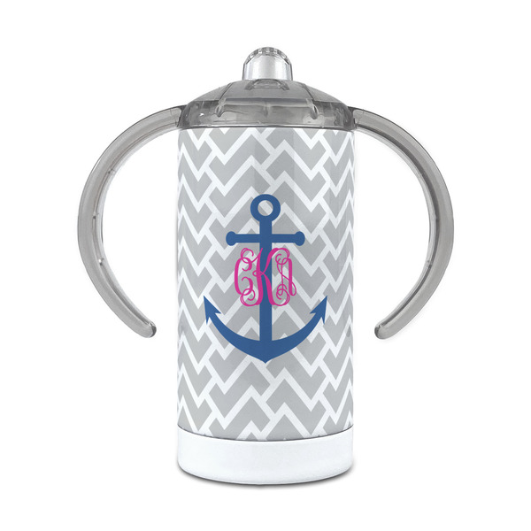 Custom Monogram Anchor 12 oz Stainless Steel Sippy Cup
