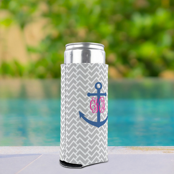 Monogram Anchor Can Cooler - Tall 12oz - In Context