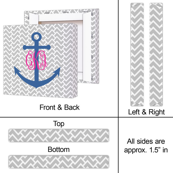 Monogram Anchor 12x12 - Canvas Print - Approval