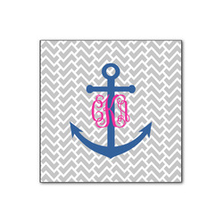 Monogram Anchor Wood Print - 12x12