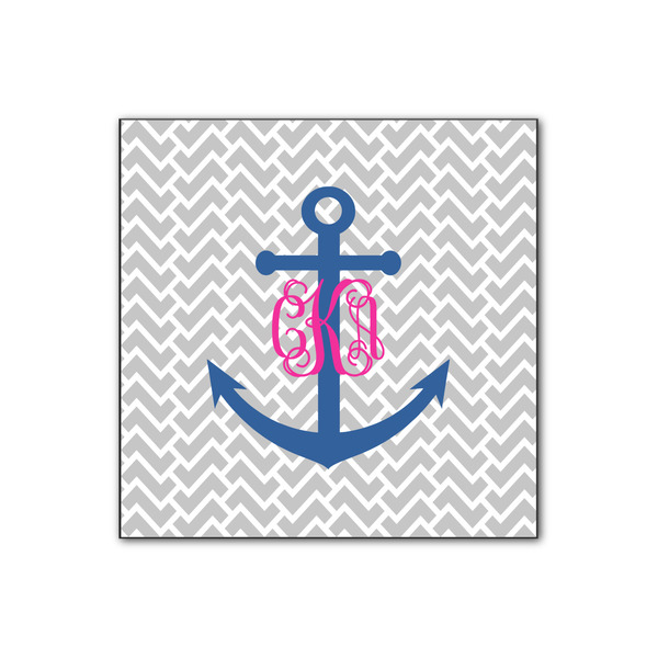 Custom Monogram Anchor Wood Print - 12x12