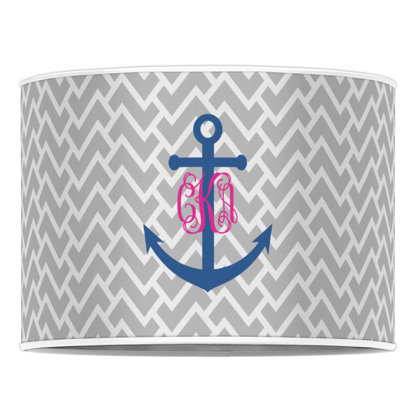 Monogram Anchor 16" Drum Lampshade - FRONT (Poly Film)