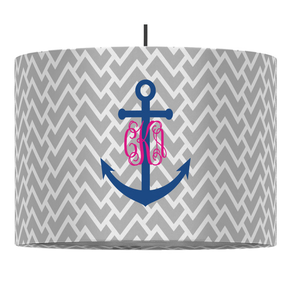 Custom Monogram Anchor Drum Pendant Lamp (Personalized)