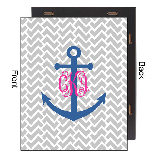 Monogram Anchor 16x20 Wood Print - Front & Back View