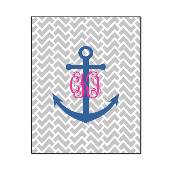 Custom Monogram Anchor Wood Print - 16x20