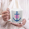 Monogram Anchor 20oz Coffee Mug - LIFESTYLE