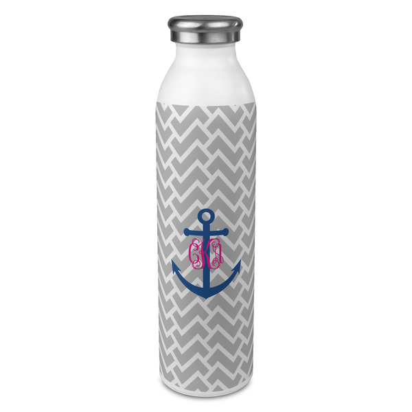 Custom Monogram Anchor 20oz Stainless Steel Water Bottle - Full Print