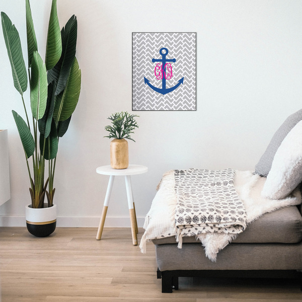 Monogram Anchor 20x24 Wood Print - In Context