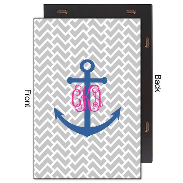 Monogram Anchor 20x30 Wood Print - Front & Back View
