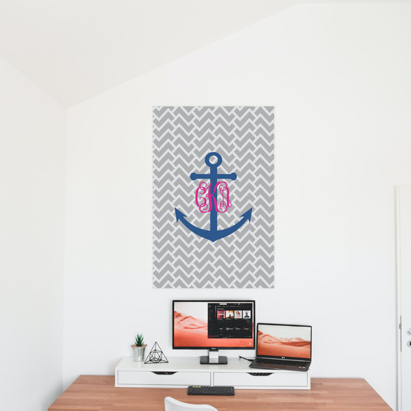 Monogram Anchor 24x36 - Matte Poster - On the Wall