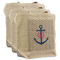 Monogram Anchor 3 Reusable Cotton Grocery Bags - Front View