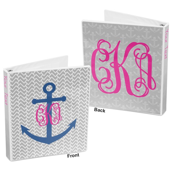 Monogram Anchor 3-Ring Binder Front and Back