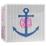 Monogram Anchor 3-Ring Binder - 3 inch (Personalized)