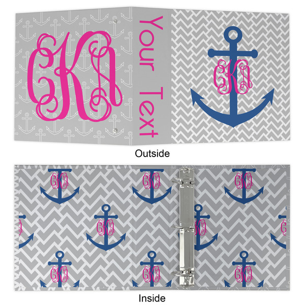 Monogram Anchor 3 Ring Binders - Full Wrap - 2" - APPROVAL