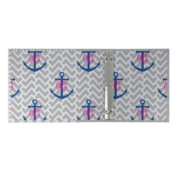 Monogram Anchor 3 Ring Binders - Full Wrap - 2" - OPEN INSIDE