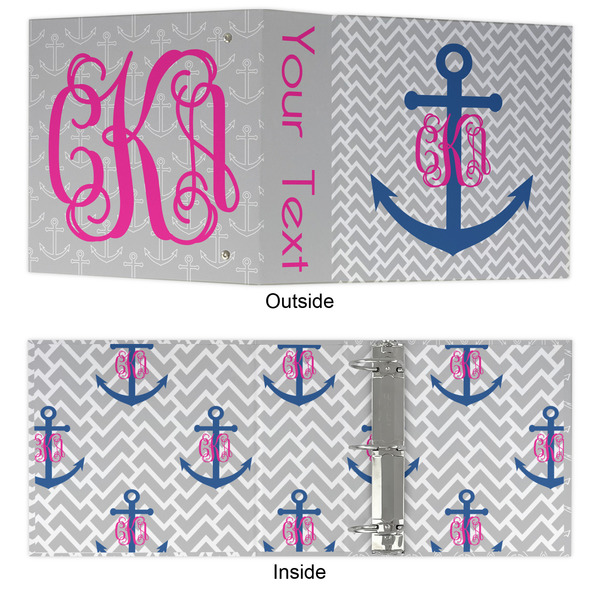 Monogram Anchor 3 Ring Binders - Full Wrap - 3" - APPROVAL
