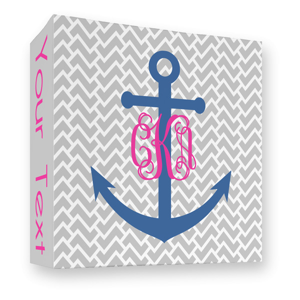 Monogram Anchor 3 Ring Binders - Full Wrap - 3" - FRONT
