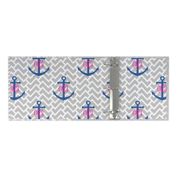 Monogram Anchor 3 Ring Binders - Full Wrap - 3" - OPEN INSIDE