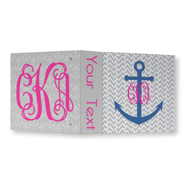 Monogram Anchor 3 Ring Binders - Full Wrap - 3" - OPEN OUTSIDE