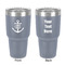 Monogram Anchor 30 oz Stainless Steel Ringneck Tumbler - Grey - Double Sided - Front & Back
