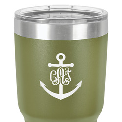 Monogram Anchor 30 oz Stainless Steel Tumbler - Olive - Double-Sided