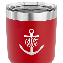 Monogram Anchor 30 oz Stainless Steel Tumbler - Red - Double Sided