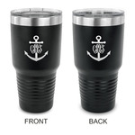 Monogram Anchor 30 oz Stainless Steel Tumbler - Black - Double Sided