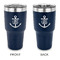 Monogram Anchor 30 oz Stainless Steel Ringneck Tumblers - Navy - Double Sided - APPROVAL