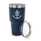 Monogram Anchor 30 oz Stainless Steel Ringneck Tumblers - Navy - LID OFF