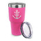 Monogram Anchor 30 oz Stainless Steel Ringneck Tumblers - Pink - LID OFF