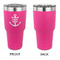Monogram Anchor 30 oz Stainless Steel Ringneck Tumblers - Pink - Single Sided - APPROVAL