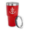 Monogram Anchor 30 oz Stainless Steel Ringneck Tumblers - Red - LID OFF