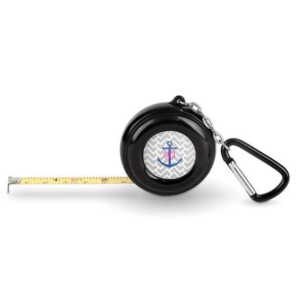Custom Monogram Anchor Pocket Tape Measure - 6 Ft w/ Carabiner Clip (Personalized)