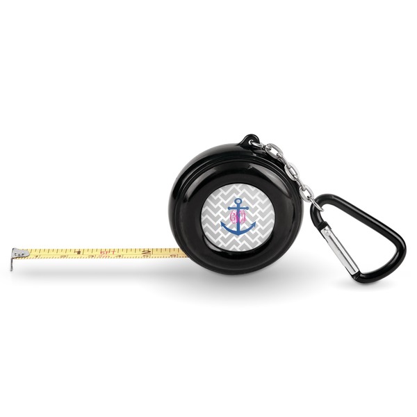 Custom Monogram Anchor Pocket Tape Measure - 6 Ft w/ Carabiner Clip (Personalized)