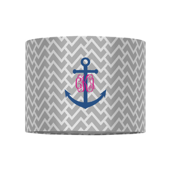 Monogram Anchor 8" Drum Lampshade - FRONT (Fabric)