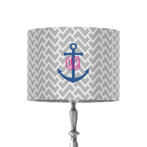 Custom Monogram Anchor 8" Drum Lamp Shade - Fabric