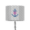 Monogram Anchor 8" Drum Lampshade - ON STAND (Fabric)