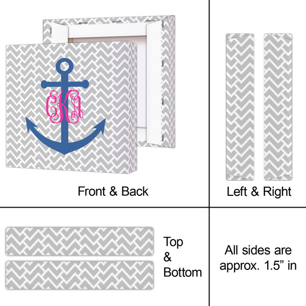 Monogram Anchor 8x8 - Canvas Print - Approval