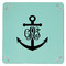 Monogram Anchor 9" x 9" Teal Leatherette Snap Up Tray - APPROVAL