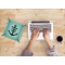Monogram Anchor 9" x 9" Teal Leatherette Snap Up Tray - LIFESTYLE