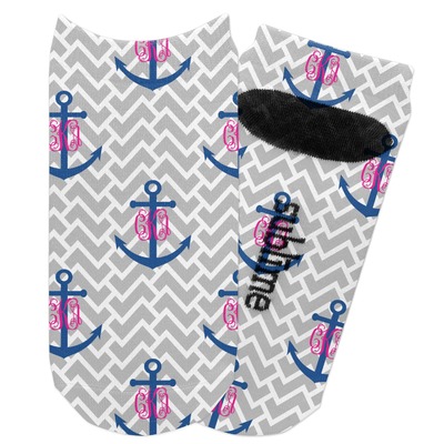 Monogram Anchor Adult Ankle Socks (Personalized)