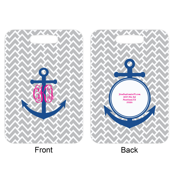 Monogram Anchor Aluminum Luggage Tag (Front + Back)