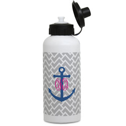 Monogram Anchor Water Bottles - Aluminum - 20 oz - White