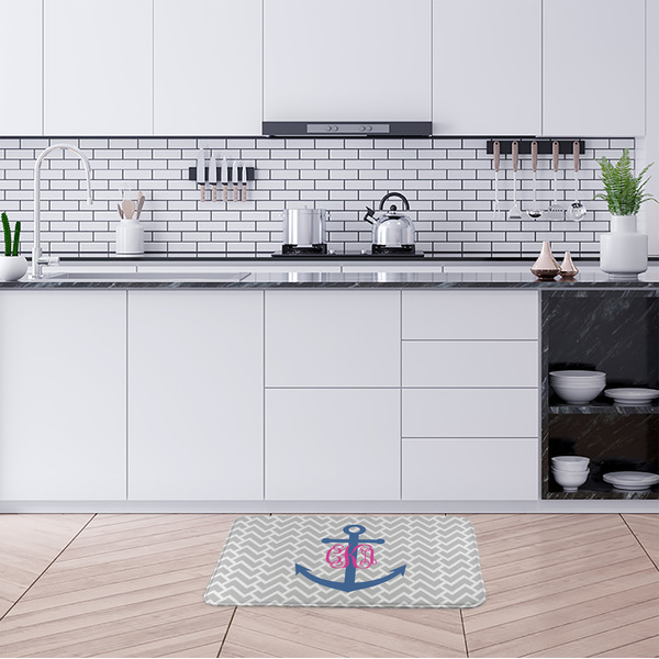 Monogram Anchor Anti-Fatigue Kitchen Mats - LIFESTYLE