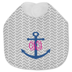 Monogram Anchor Jersey Knit Baby Bib