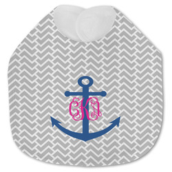Monogram Anchor Jersey Knit Baby Bib