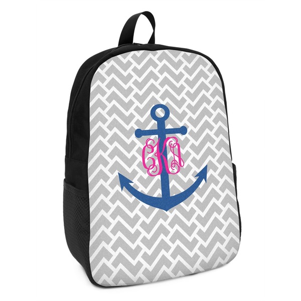 Custom Monogram Anchor Kids Backpack (Personalized)