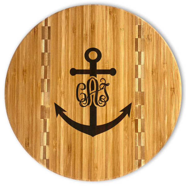 Custom Monogram Anchor Bamboo Cutting Board